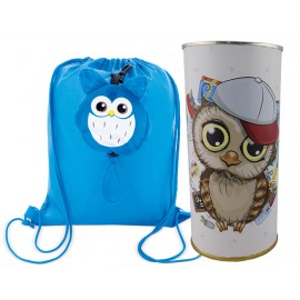 Mochila infantil buho en lata PERSONALIZADA