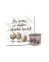 Puzzle con la frase "Los sueños se cumplen echándole huevos" en lata